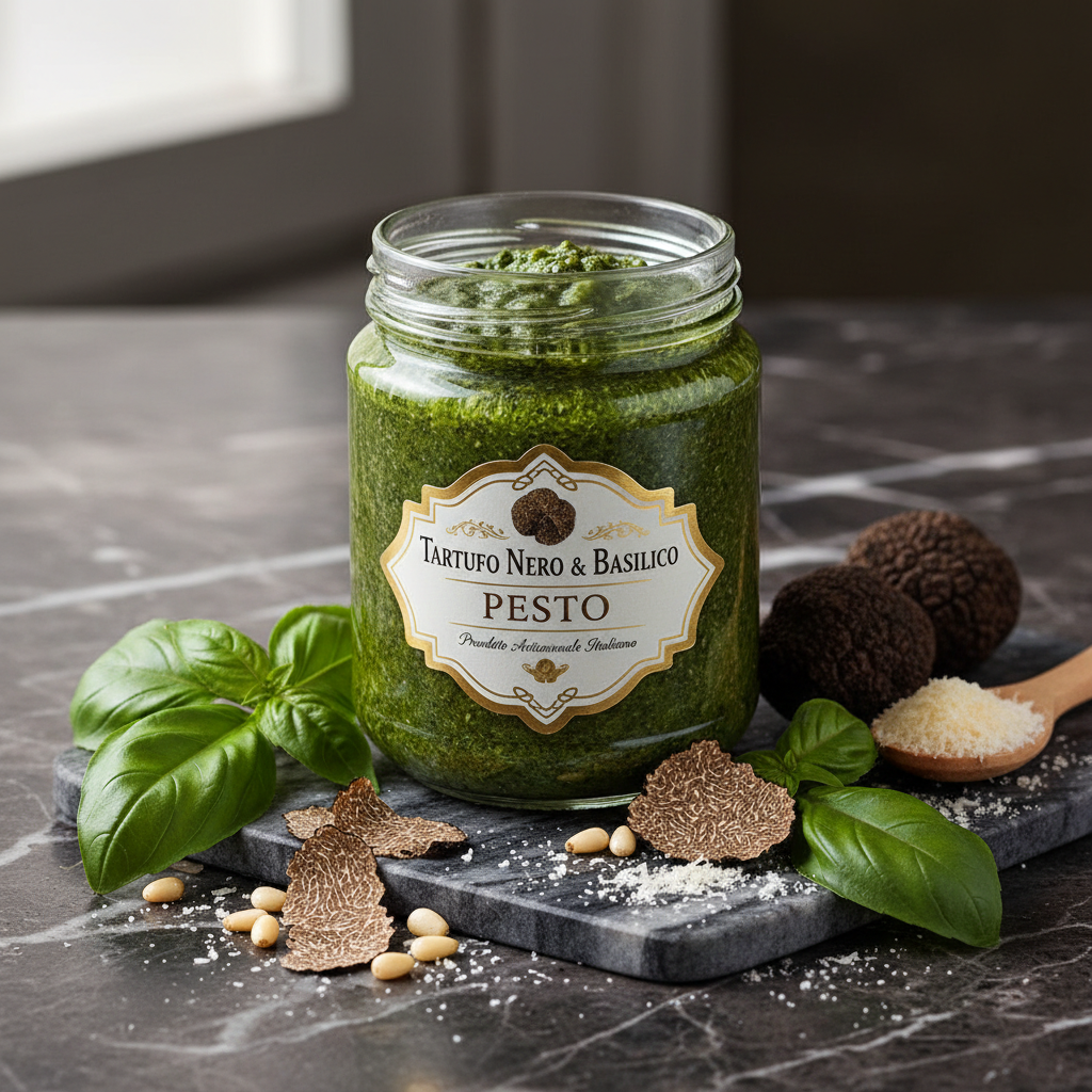 Pesto de basilic à la truffe noire