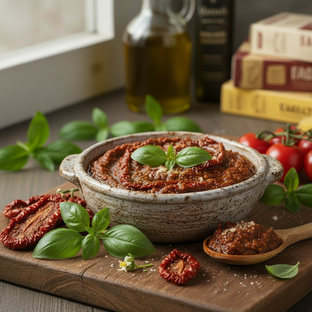 Pesto de tomates séchées et basilic