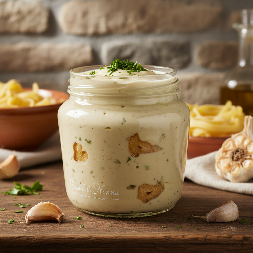 Sauce Alfredo avec ail grillé