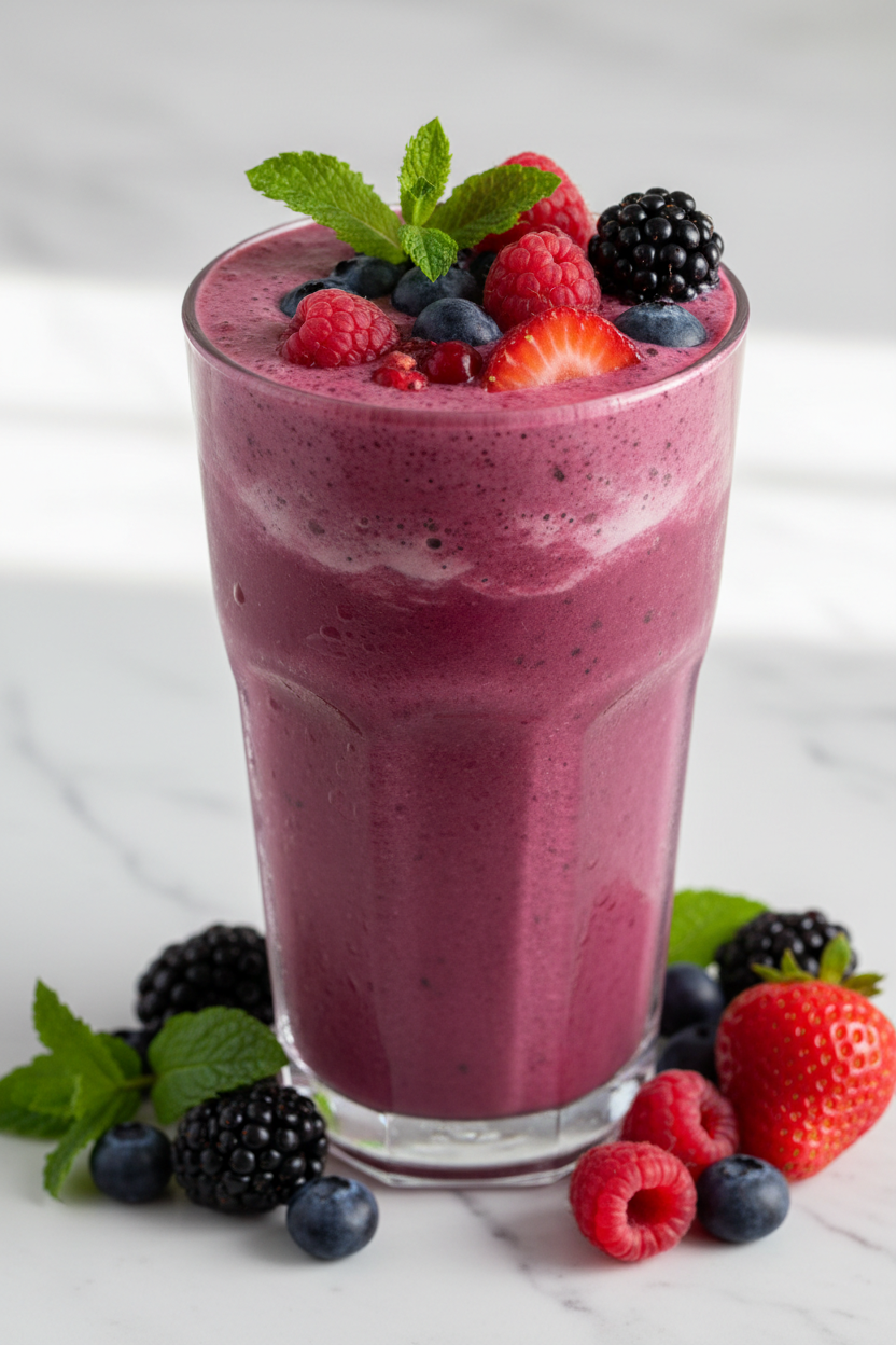 Smoothie protéiné aux fruits des bois